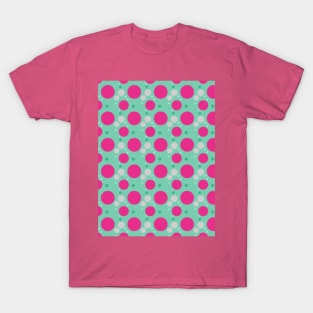 MOD Bubbles Mint Magenta Pink Polka Dots Modern Print T-Shirt